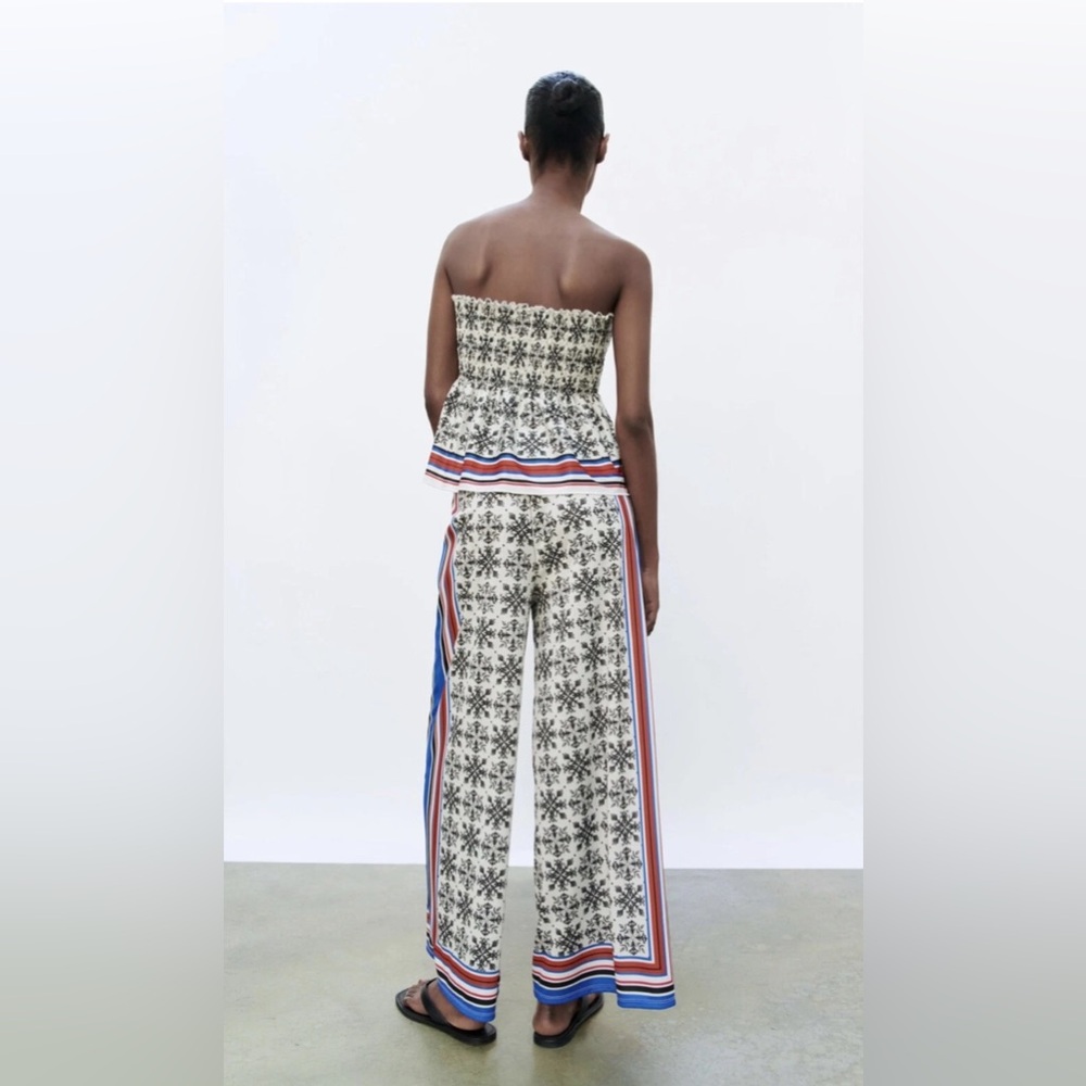 Zara scarf print palazzo pants - Picture 3 of 8